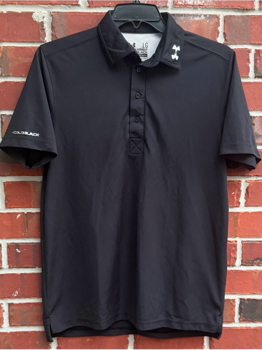 Under Armour COLDBLACK Heatgear Men’s Large Black Performance Golf Polo Shirt F6